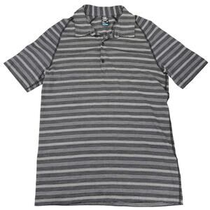 ICEBREAKER Men's Merino Cool-Lite Striped Stretch Polo Shirt Sz Small